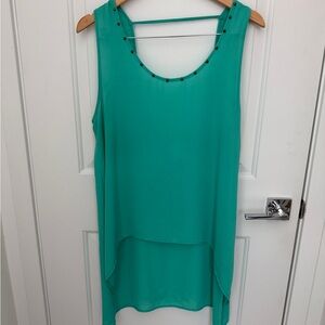 Jella Couture Turquoise Sleeveless Tank